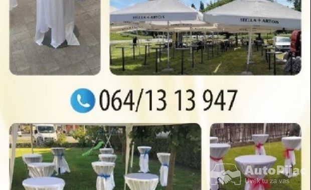 Iznajmljivanje barskih stolova i pagoda
