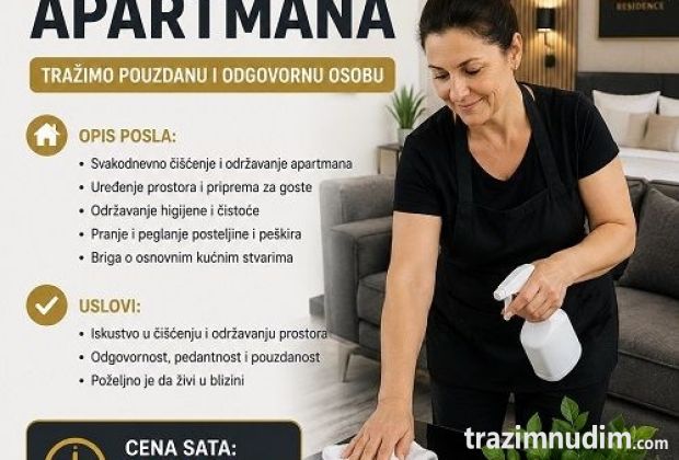 Potrebna žena za održavanje apartmana 