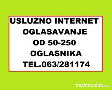 Usluzno internet oglasavanje na 50-100-150-200 oglasnika