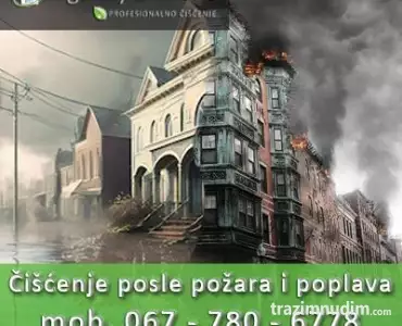 Čišćenje prostora posle požara, poplava ili izlivanja kanalizacije